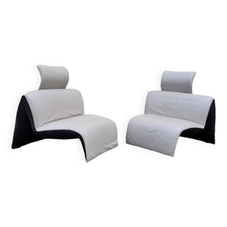 Pair of Rivol fireside chairs for cinna