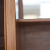 Superb asymmetrical wardrobe in solid walnut, forming a dressing table