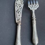 Fish serving cutlery – Silver Head of Minerva