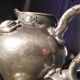 Art nouveau pourer,victor silver co,quadruple plate, liseron flower decoration