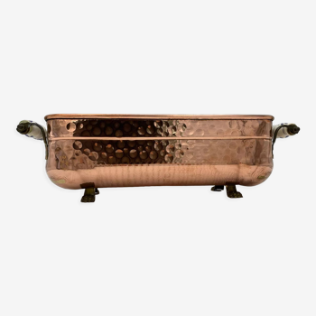 Old copper planter, brass feet - Circa 1900