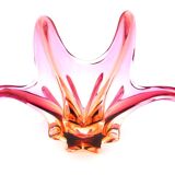 "Starfish" bowl by Murano – Fuchsia Pink & Amber – Circa 1960