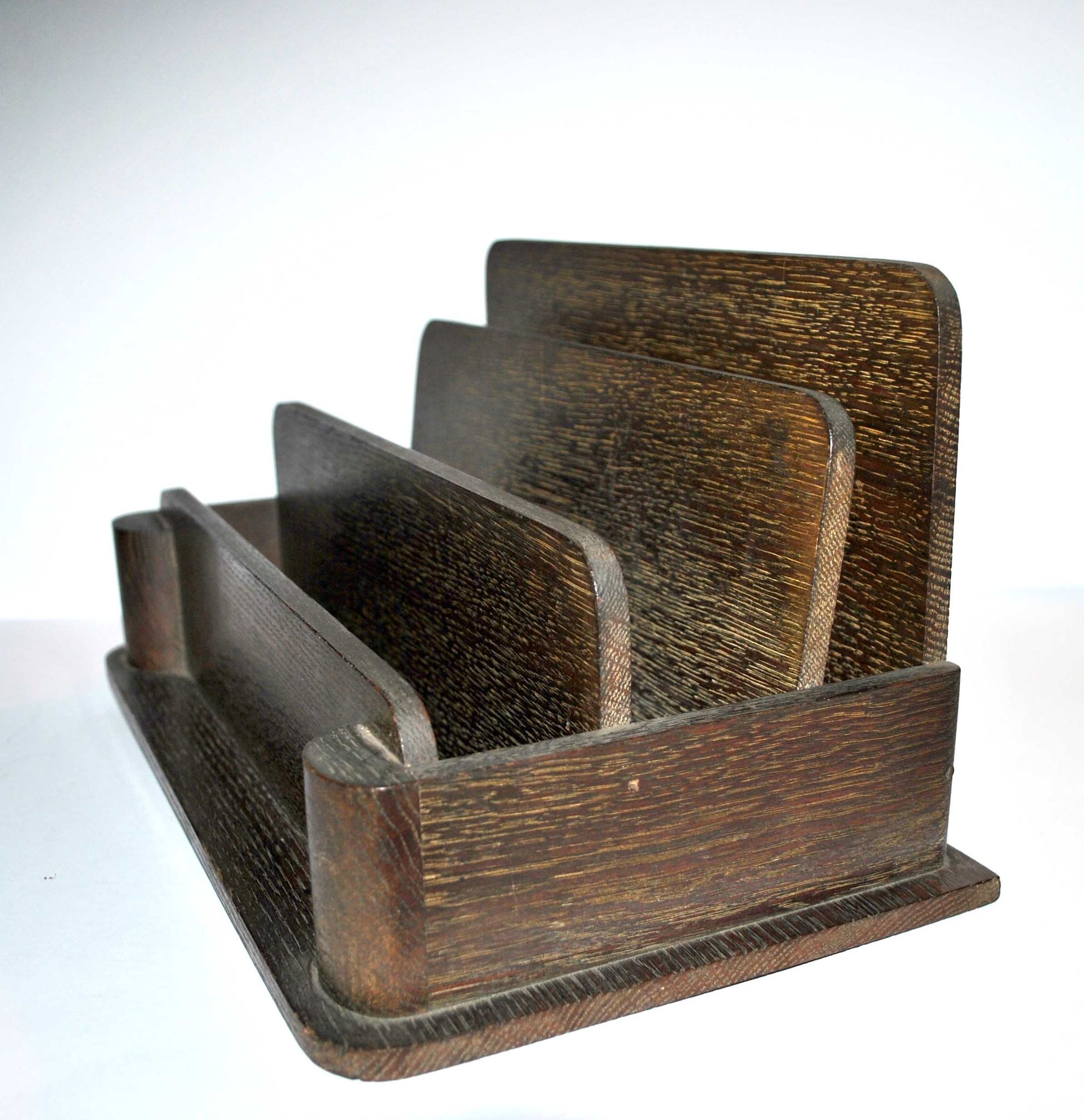 Office kit art deco inkwell and wooden letter holder macassar way 1930-1940