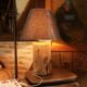 Lamp on an old oak beam