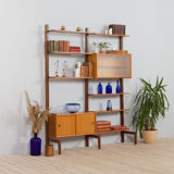 Two bay modular teak wall unit by sven andersen møbelfabrikk, norway, 1960s