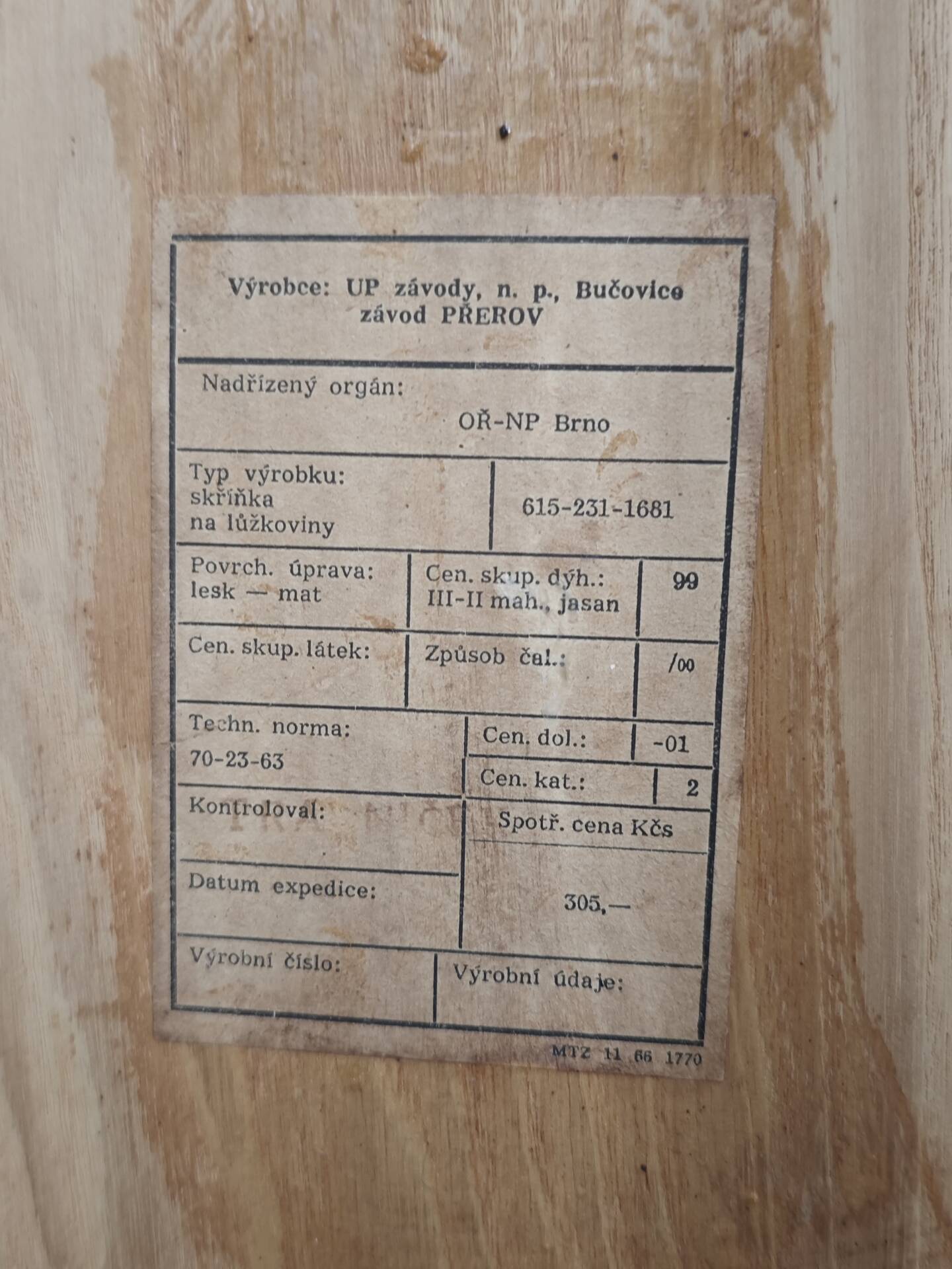 Cover chest or mini bar Frantisek Mezulanik for Up Zavody 60