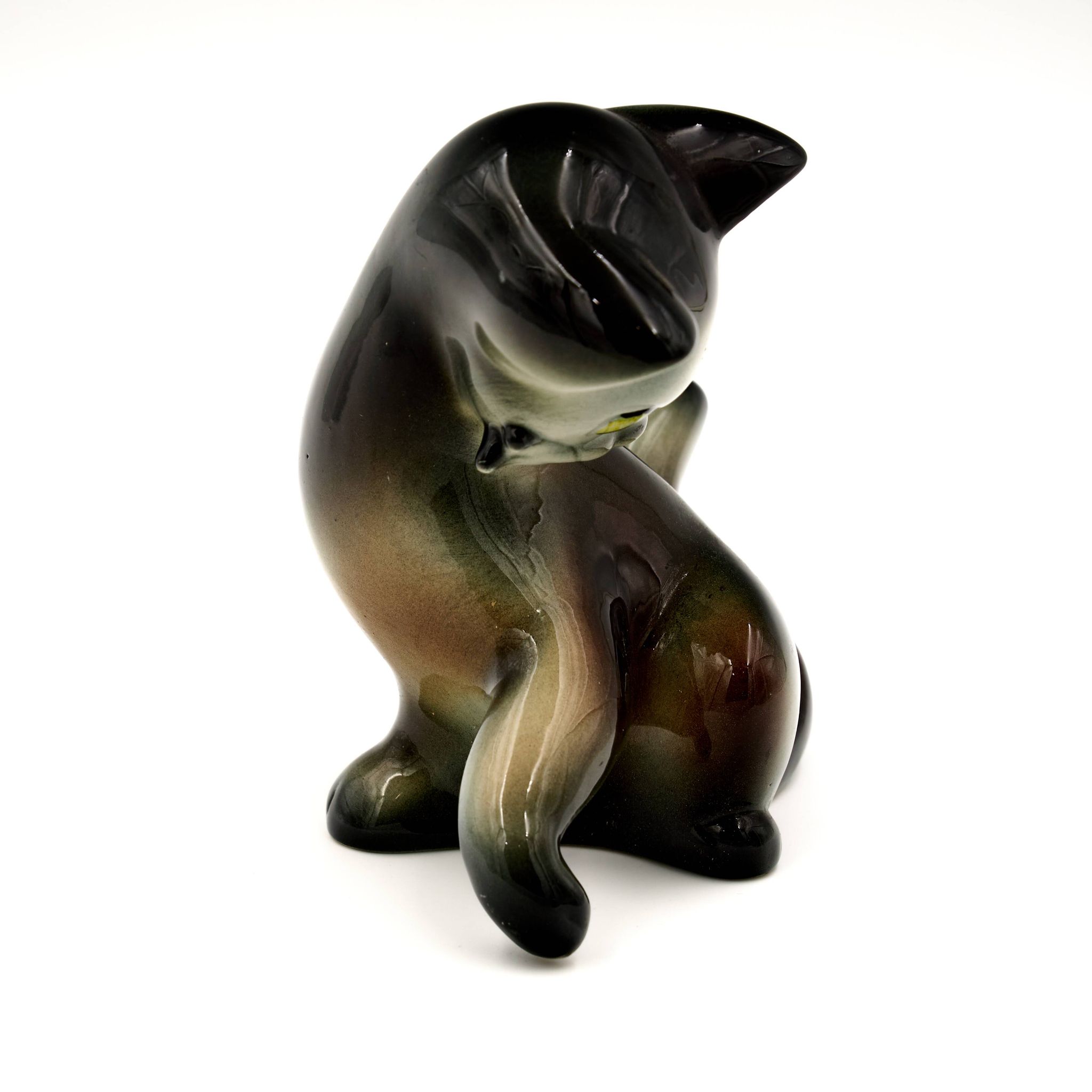 Figurine de chat Jichokera Bechyně vintage, années 1960