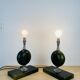 Paire de lampes Philippe Barbier années 70, vert