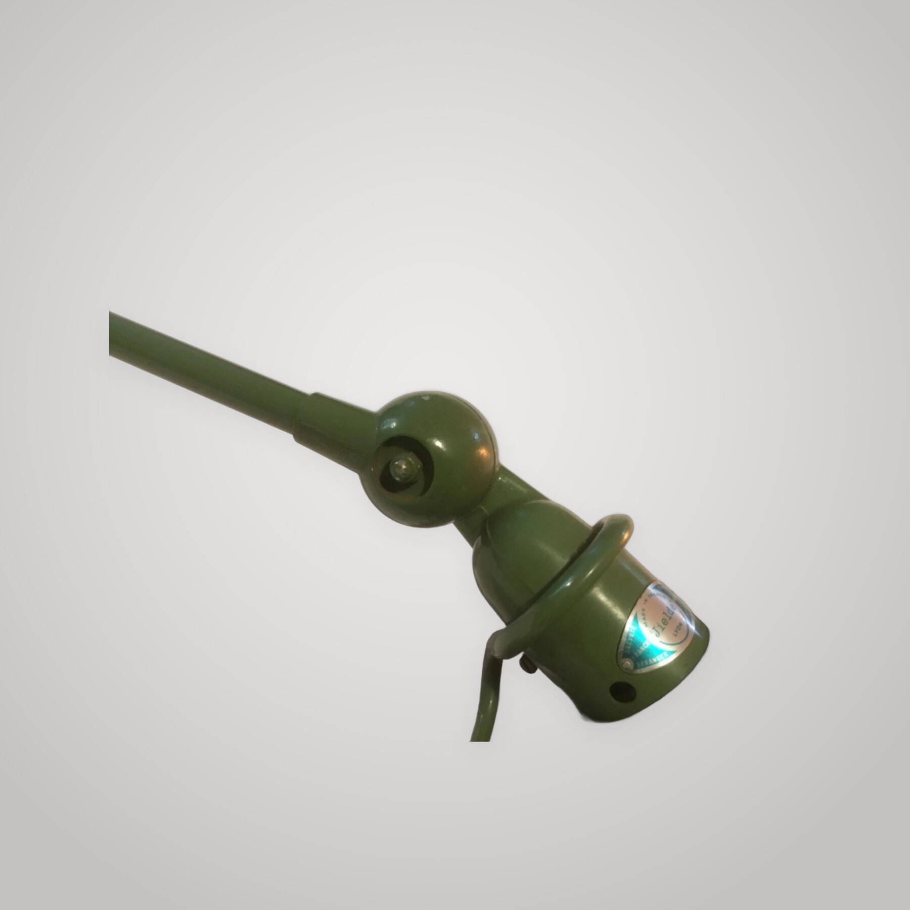 Lampe JIELDE industrielle vintage articulée en métal vert – Loft Design