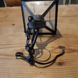 Brass and glass hanging lamp