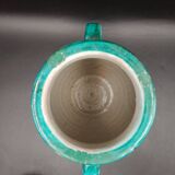 Vase pot with two handles in Moroccan ceramic signed Fes Moroccan