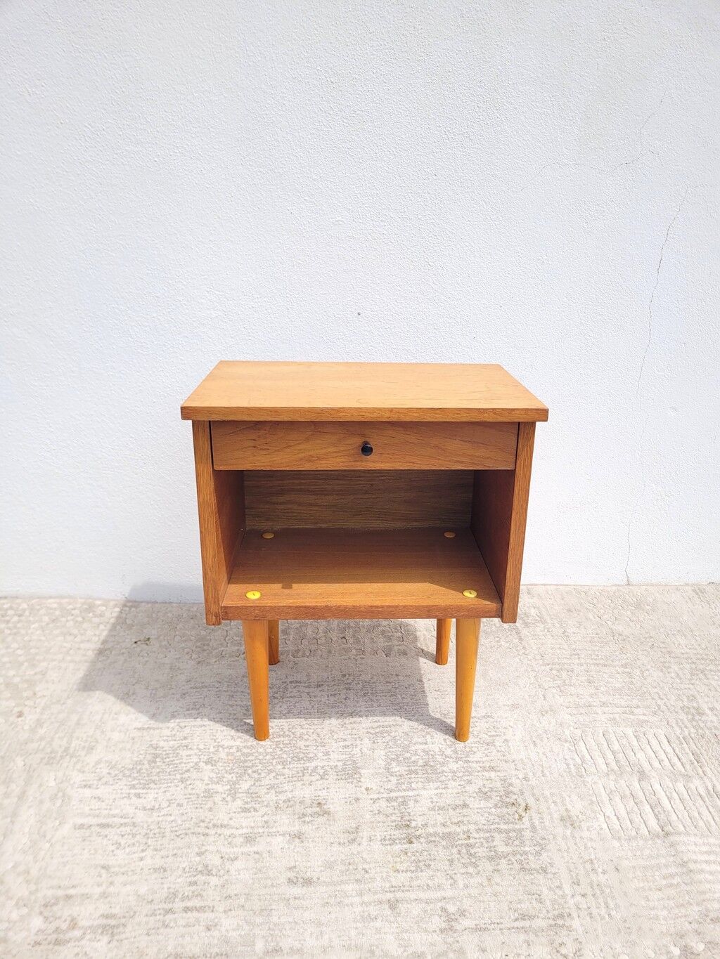 Vintage bedside table from the 60s/70s in wood.
