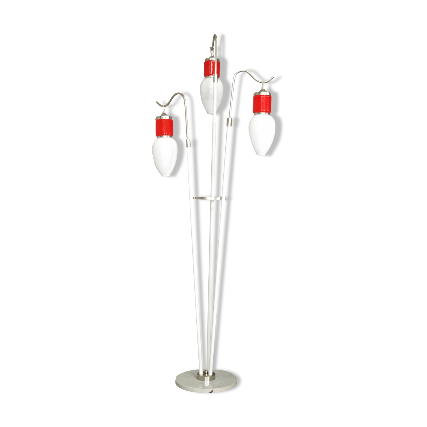 Floor chandelier 3 lights, 70s marble base