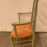 Provencal armchair in patinated beech Seat in straw XX century