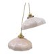 Pair of pale pink opaline pendant lights