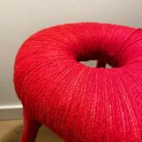 Vintage Ikea red yarn ps eskilstuna stool