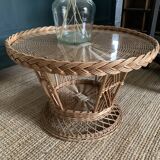 Table basse ronde en osier