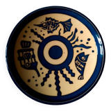 Assiette bleue et jaune vintage