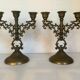 Pair of baroque brass candle holders