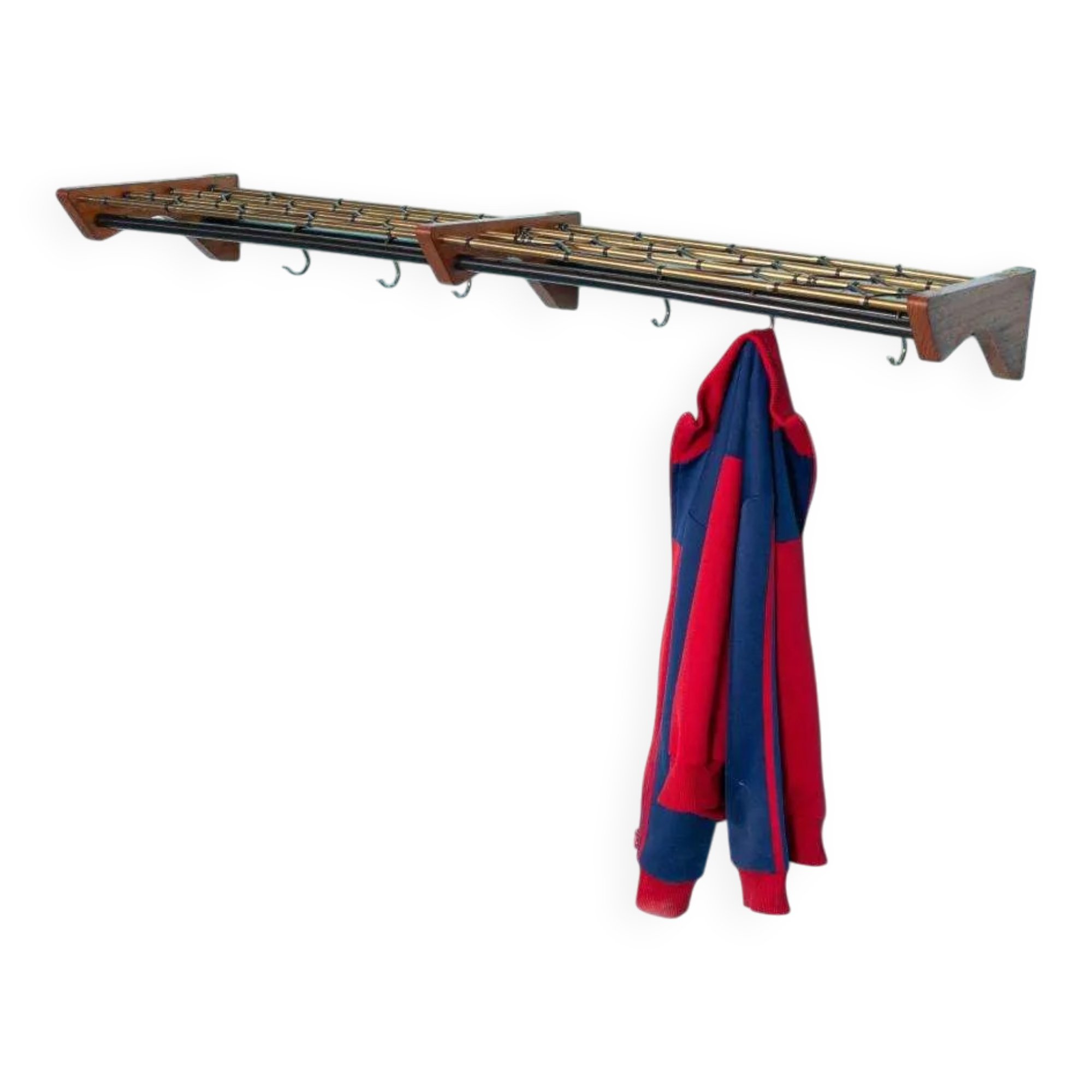 Vintage Swedish teak coat rack from the 1960s.