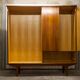 Scandinavian teak cabinet 4 doors 2+1 drawers wardrobe 1960