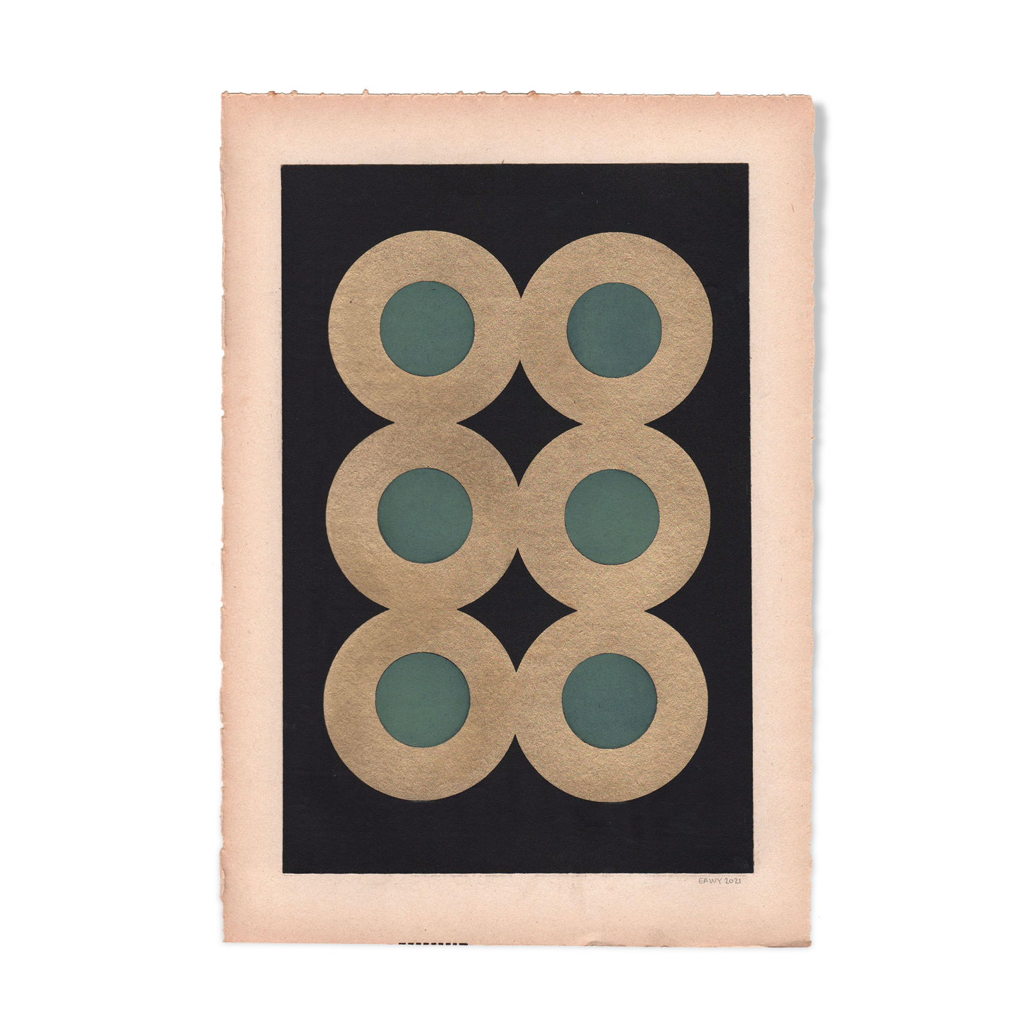 Collage on dated and signed paper without frame 52c