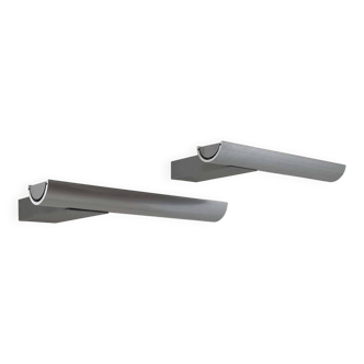 Pair of vintage Verre Lumière Studio 20658 wall lights, cast aluminum, France 1970