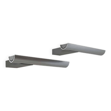 Pair of vintage Verre Lumière Studio 20658 wall lights, cast aluminum, France 1970