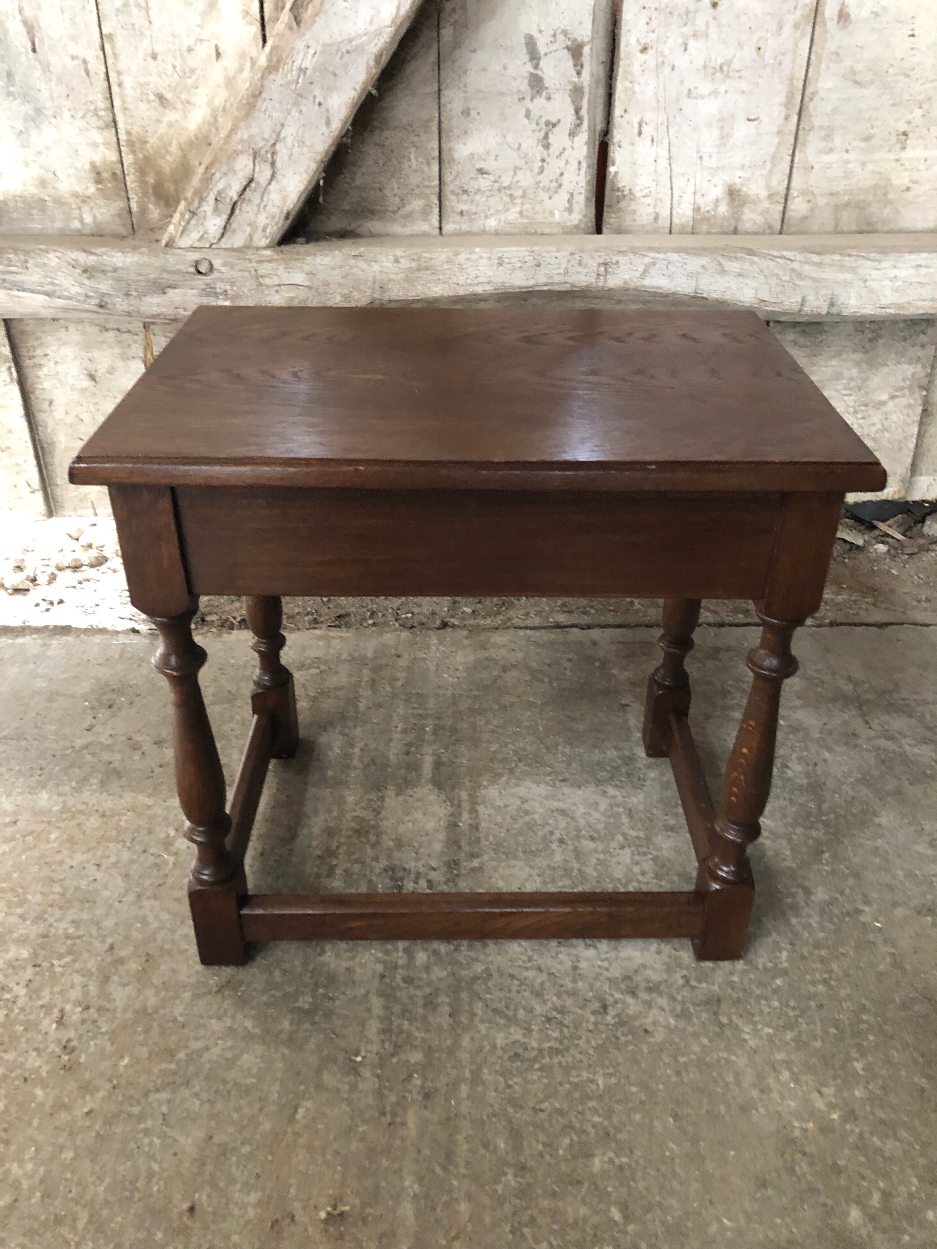 Old Coffee Table End Of Sofa Wood Turned Feet Vintage
