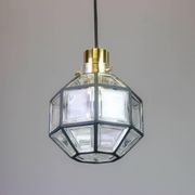 Iron and clear glass pendant by Limburg, Germany, 1960s