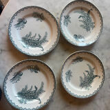 Series of 4 Terre de Fer St Amand dessert plates