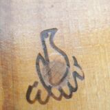 Tripod table, rattan and light wood side table