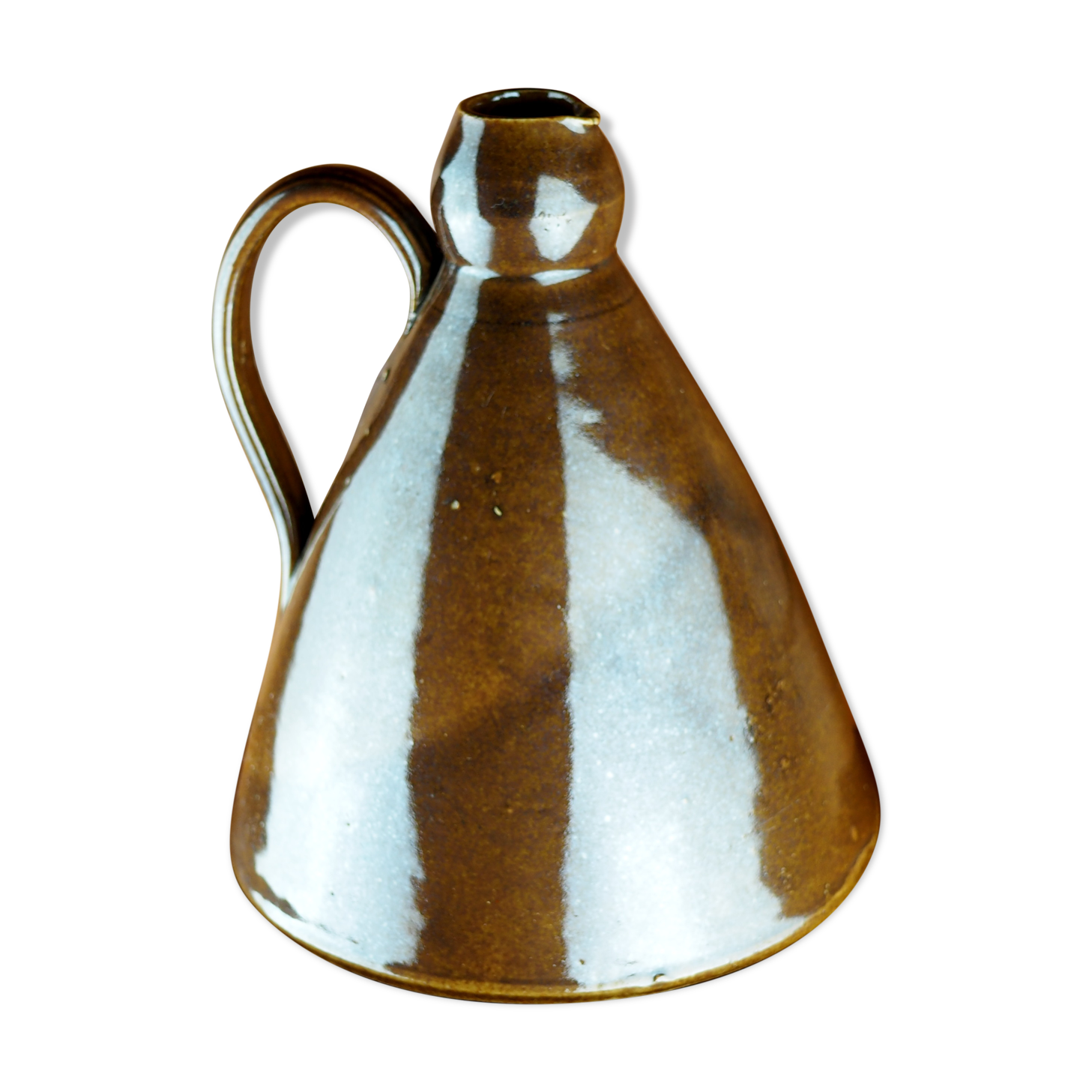 Conical pitcher with brown glaze - folk art - early twentieth century