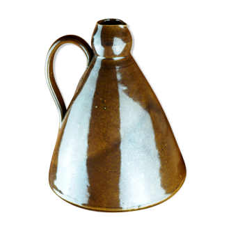 Conical pitcher with brown glaze - folk art - early twentieth century