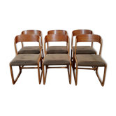 Set de 6 chaises traineau Baumann vintage