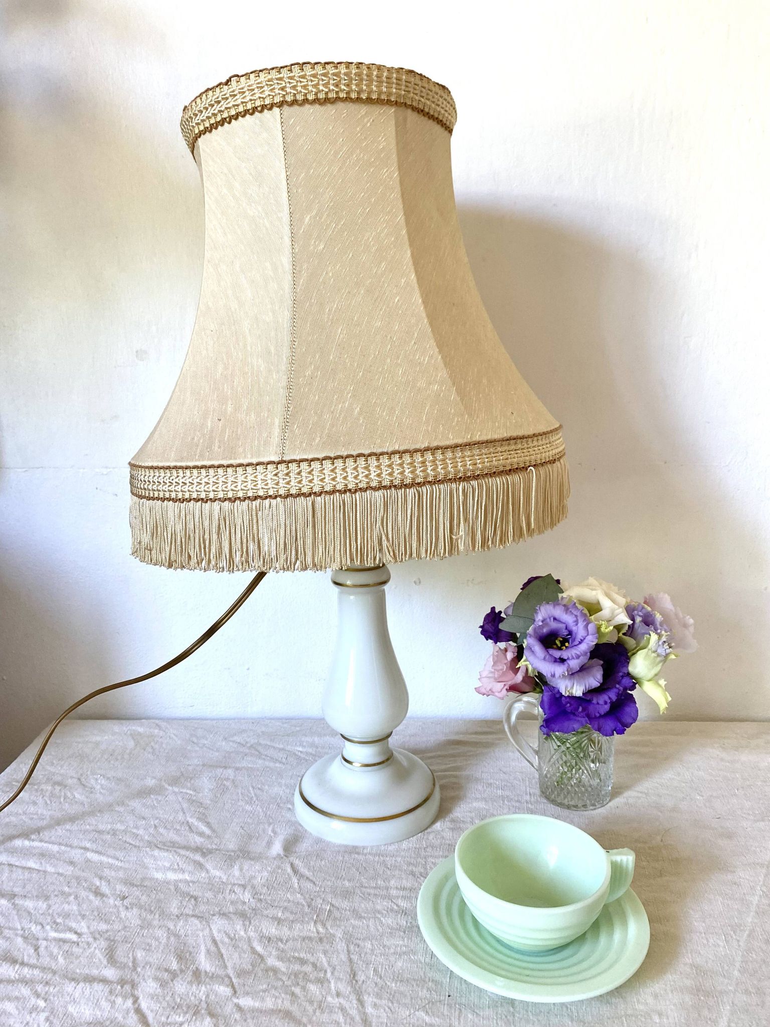 Lampe en opaline vintage