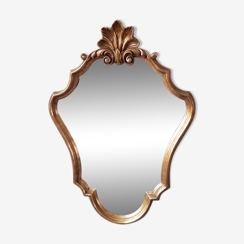 Miroir coquille bois doré - 73x50cm