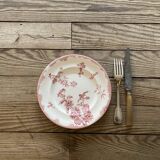 Set de 4 assiettes plates Longwy rose  Longchamps  vert tendre & parme