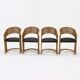 Set de 4 chaises de salle à manger en rotin par Luit van der Helm, Pays-Bas Années 1980