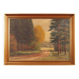 Tableau « Le cerf au bord de la route », design scandinave, années 1970