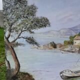 Oil on canvas seaside landscape signed B. Dumand