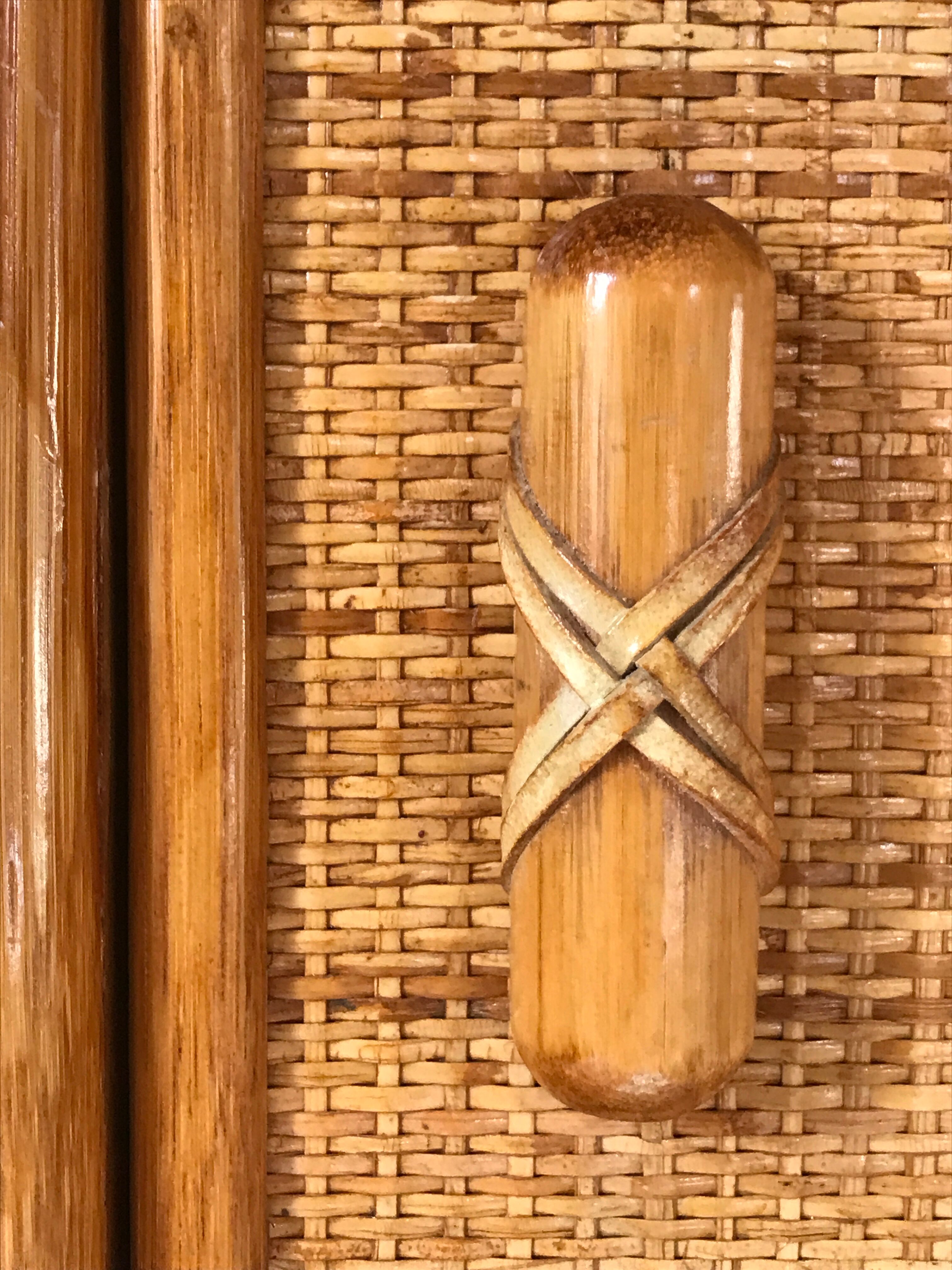 Meuble rotin bambou vintage Annees 80