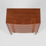 Midcentury Danish baby chest of 5 drawers in teak