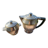Art Deco silver-plated coffee and sugar bowl set