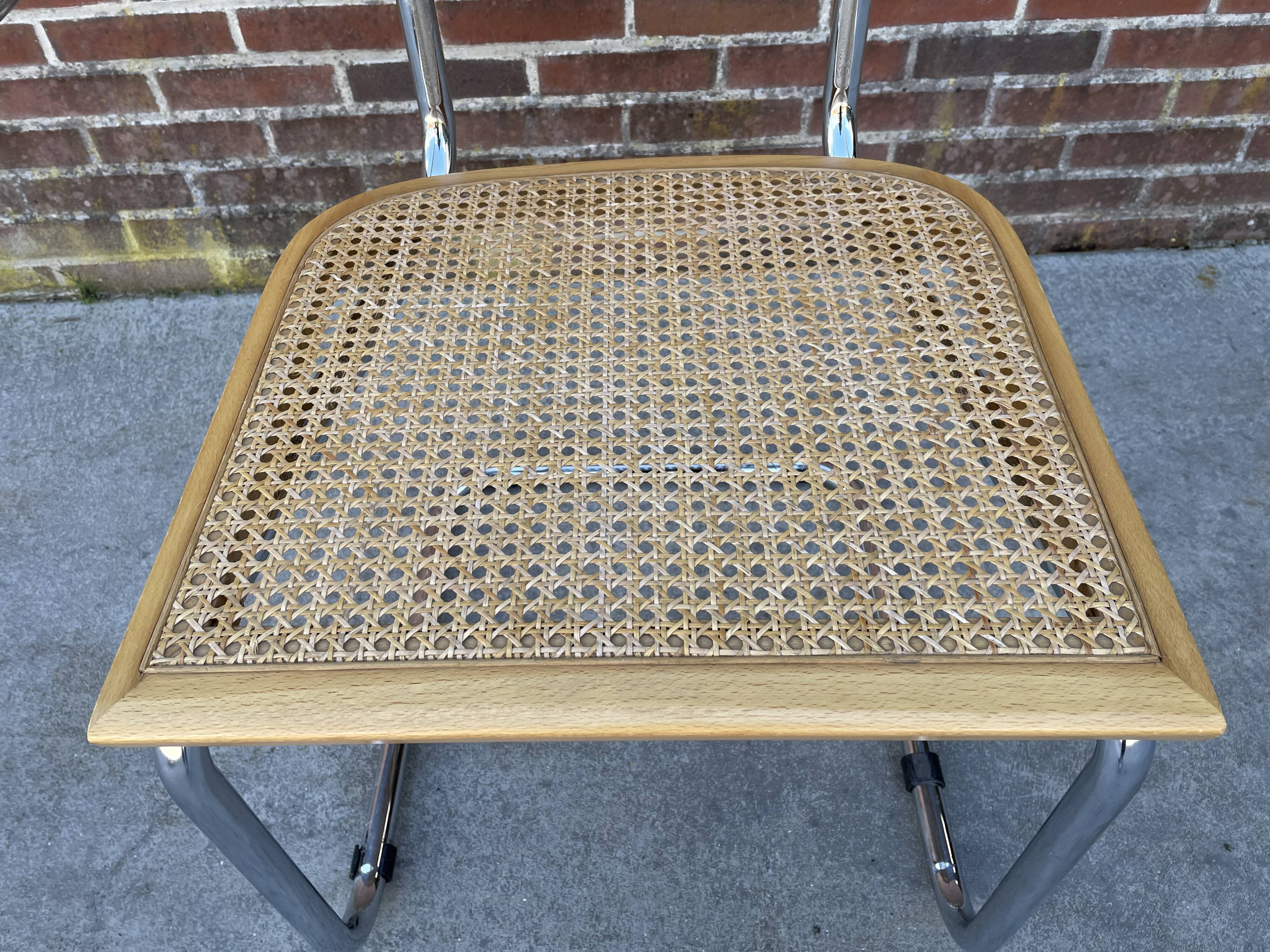 Cesca model design chair with armrests chrome version