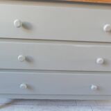 Re-enchanted chest of drawers in verdigris, wooden top protected by varnish. 3 t furniture