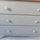 Re-enchanted chest of drawers in verdigris, wooden top protected by varnish. 3 t furniture