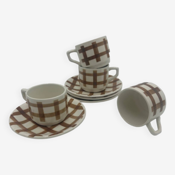 Tea towel pattern cup set