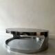 Italian round coffee table in chromed metal & smoked glass, 1970s design