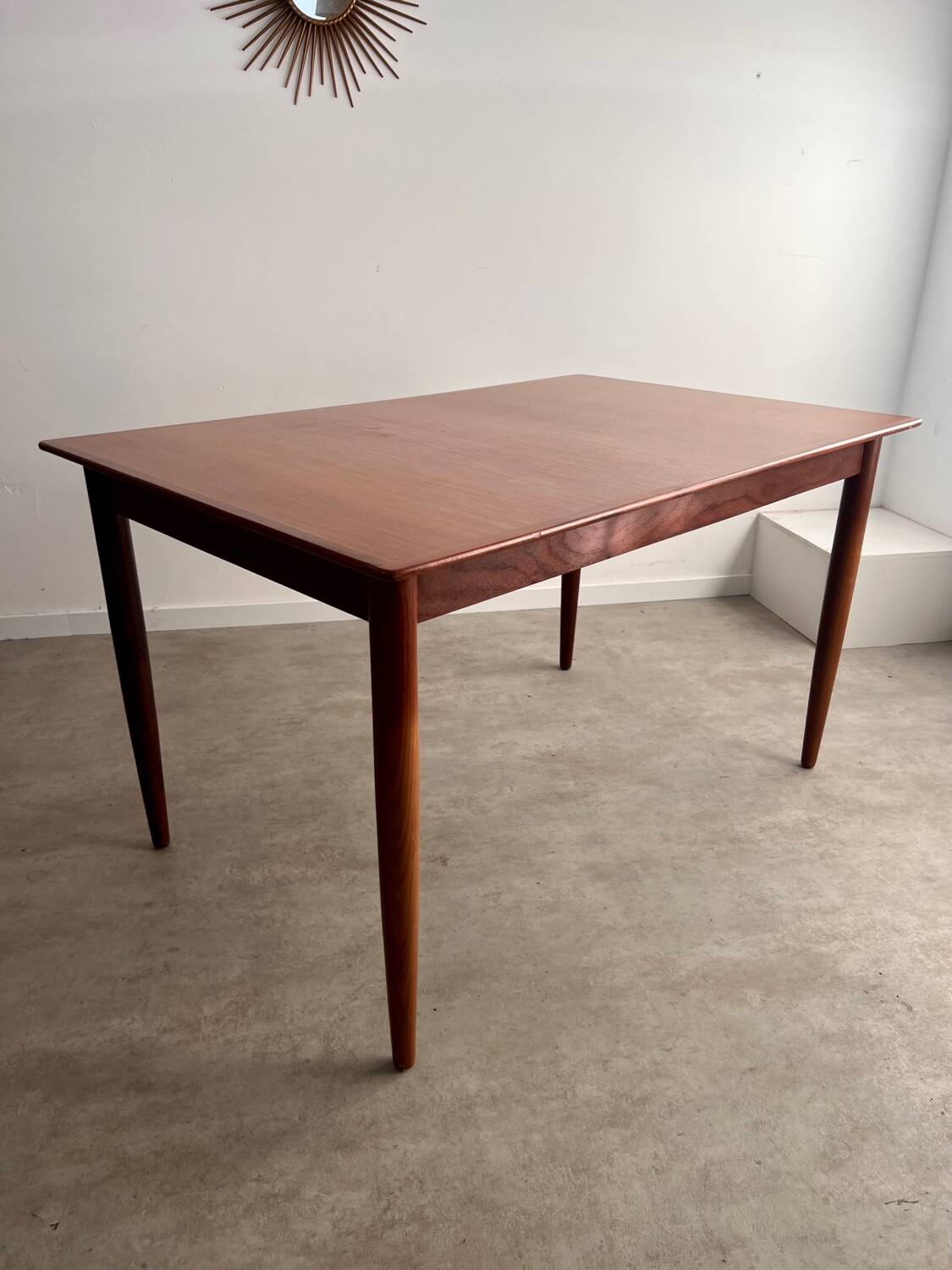 Old Scandinavian design rectangular teak table from the 60s vintage